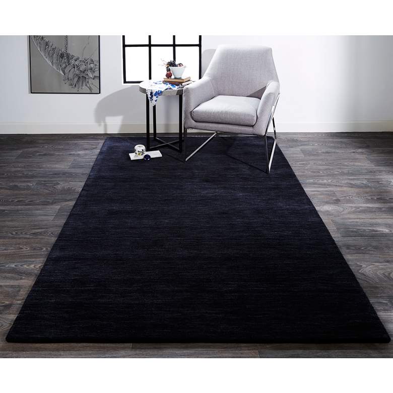Image 1 Luna 5798049 5'x8' Black Marled Wool Rectangular Area Rug