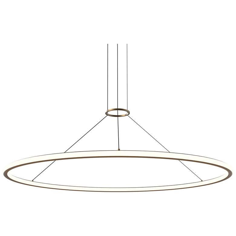Image 1 Luna 60 inch Round LED Pendant w/ 20&#39; Cord (2700K) Painted Brass