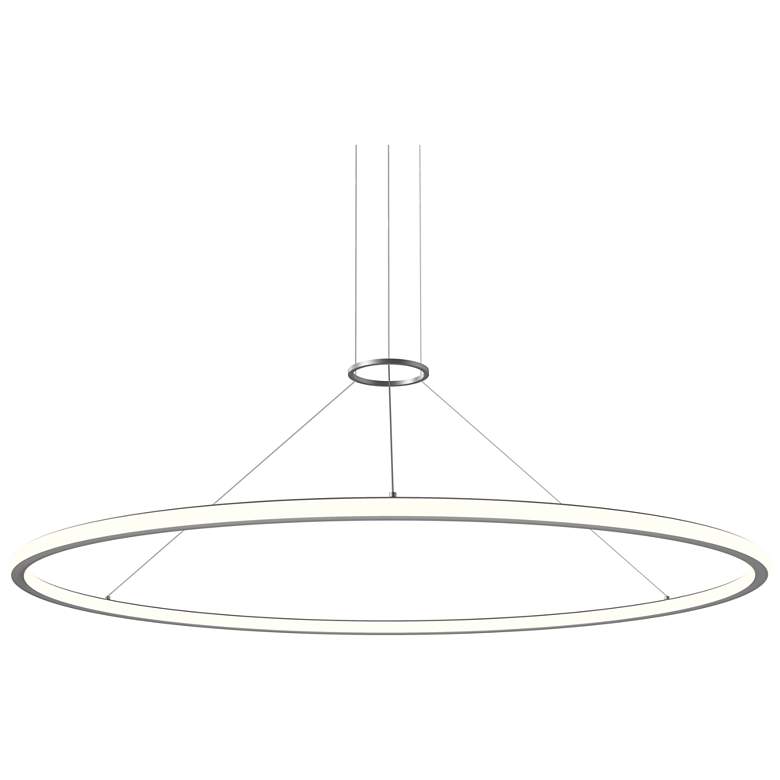 Image 1 Luna 60 inch Round LED Pendant w/ 20&#39; Cord (2700K) - Satin Aluminum