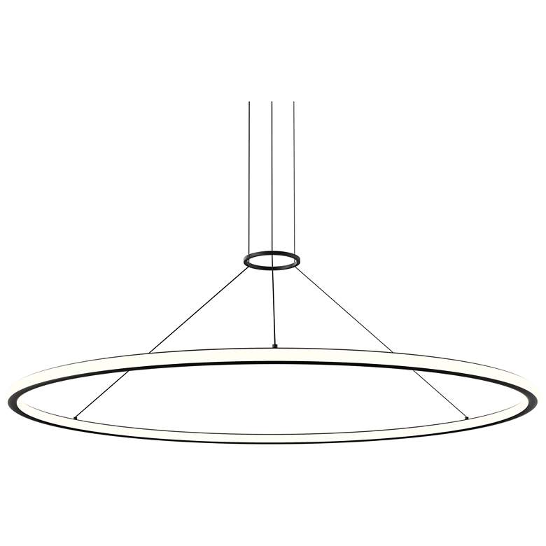 Image 1 Luna 60" Round LED Pendant w/ 20' Cord (2700K) - Satin Black