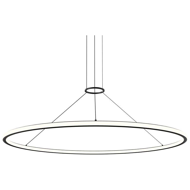 Image 1 Luna 60" Round LED Pendant w/ 20' Cord - Satin Black