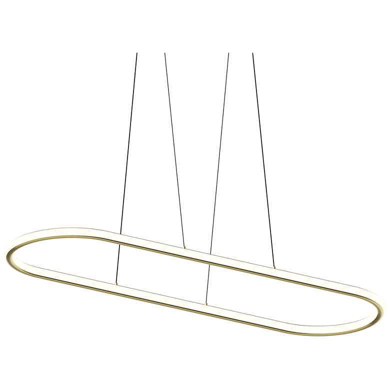 Image 1 Luna 61.5" Wide Brass 3500K Racetrack Pendant