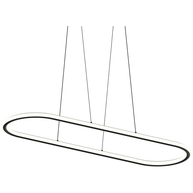 Image 1 Luna 61.5" Wide Satin Black 3000K Racetrack Pendant
