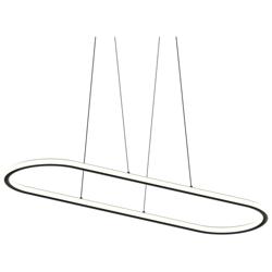 Luna 61.5" Wide Satin Black 3000K Racetrack Pendant