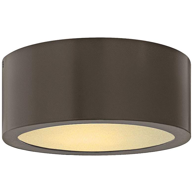 Image 2 Luna 8 inch Wide Bronze Cylindrical LED Outdoor Ceiling Light