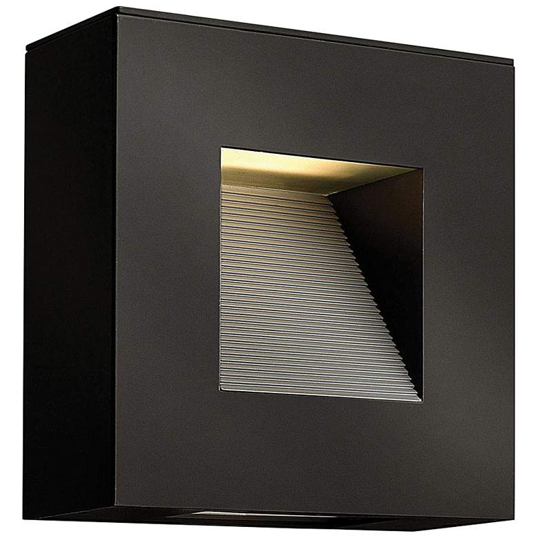 Image 1 Luna 9 inch High Satin Black Rectangular LED Outdoor Wall Light