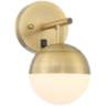 Luna Antique Brass and Frosted Glass Globe Wall Light by 360 Lighting