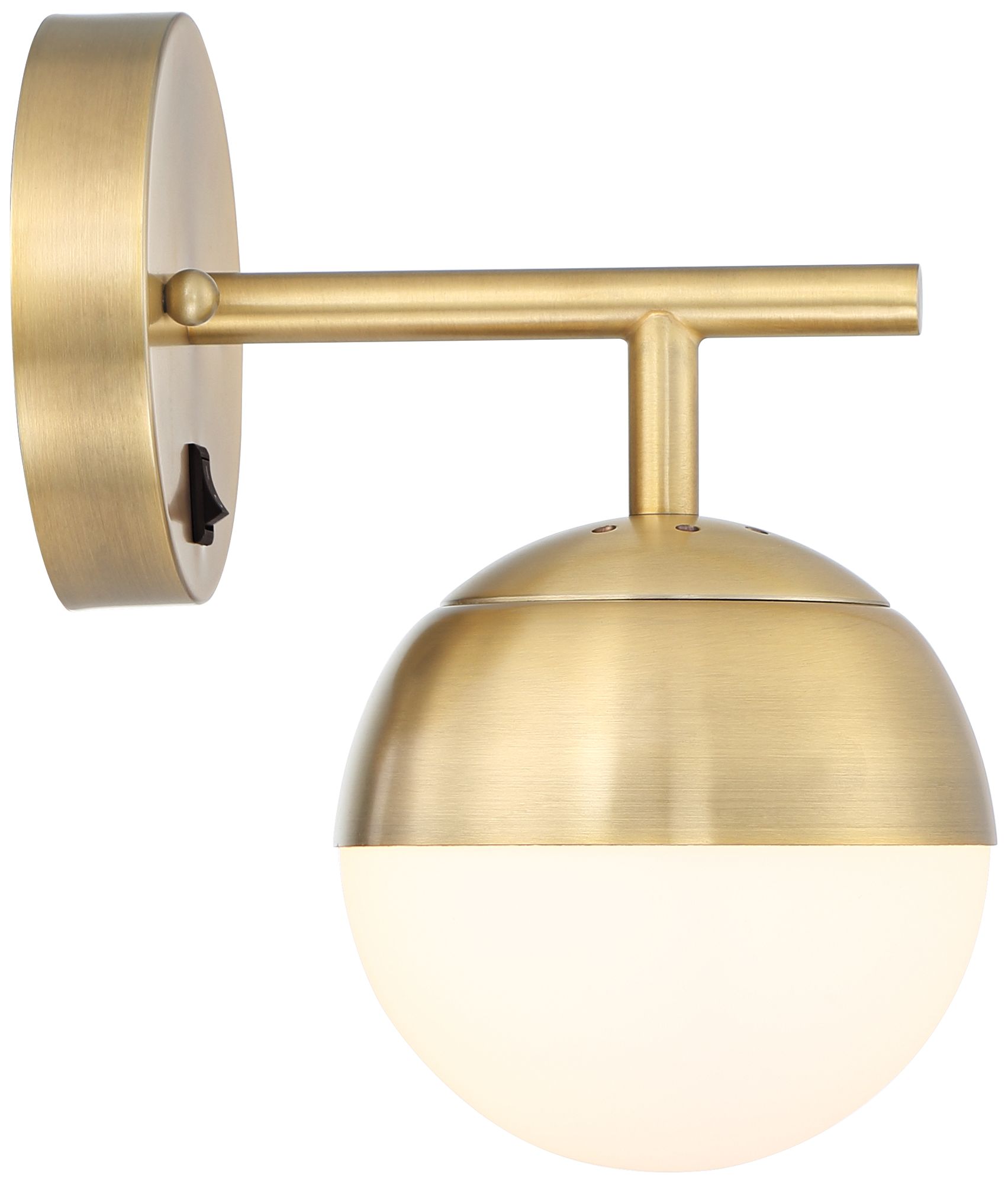 Luna Antique Brass and Frosted Glass Globe Wall Light by 360 Lighting ...