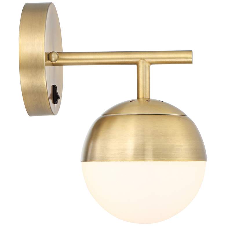 Luna Antique Brass and Frosted Glass Globe Wall Light by 360 Lighting more views