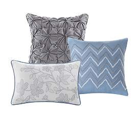 Image5 of Luna Blue Floral Full/Queen 6-Piece Coverlet Set more views