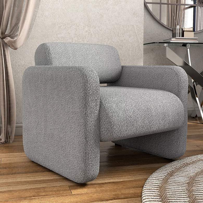Image 1 Luna Gray Boucle Fabric Arm Chair