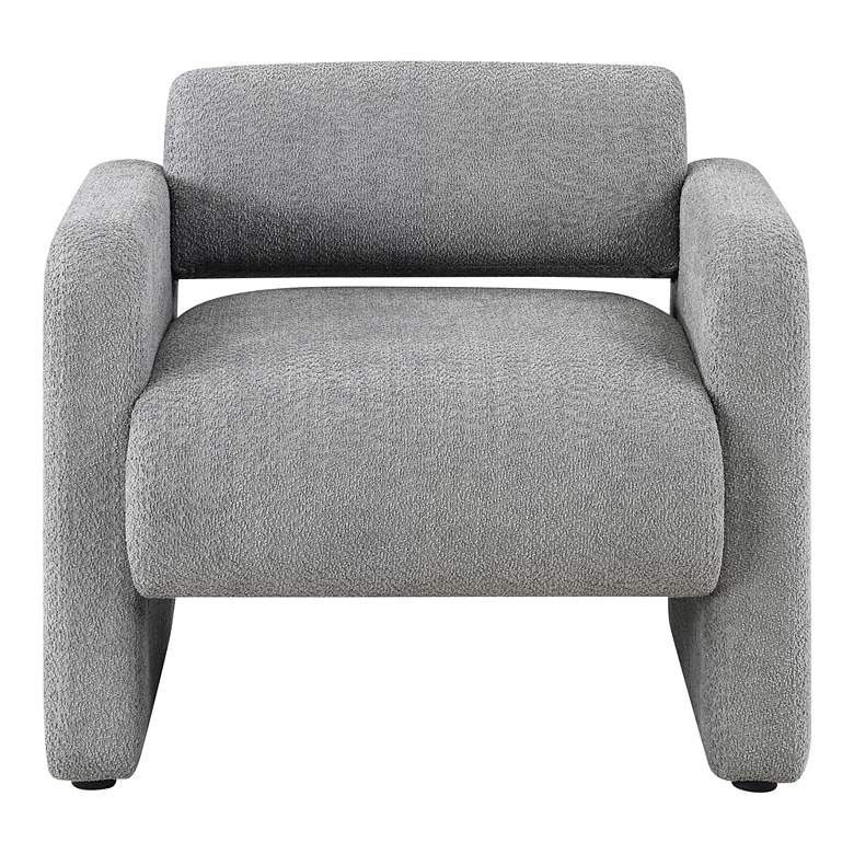 Image 3 Luna Gray Boucle Fabric Arm Chair more views