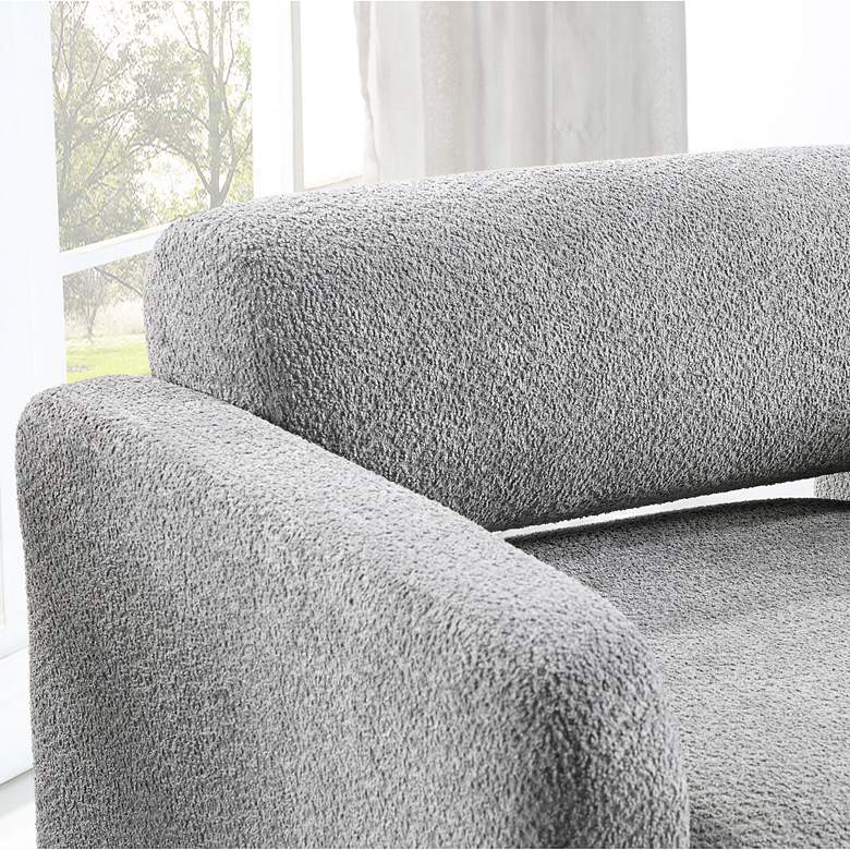 Image 7 Luna Gray Boucle Fabric Arm Chair more views