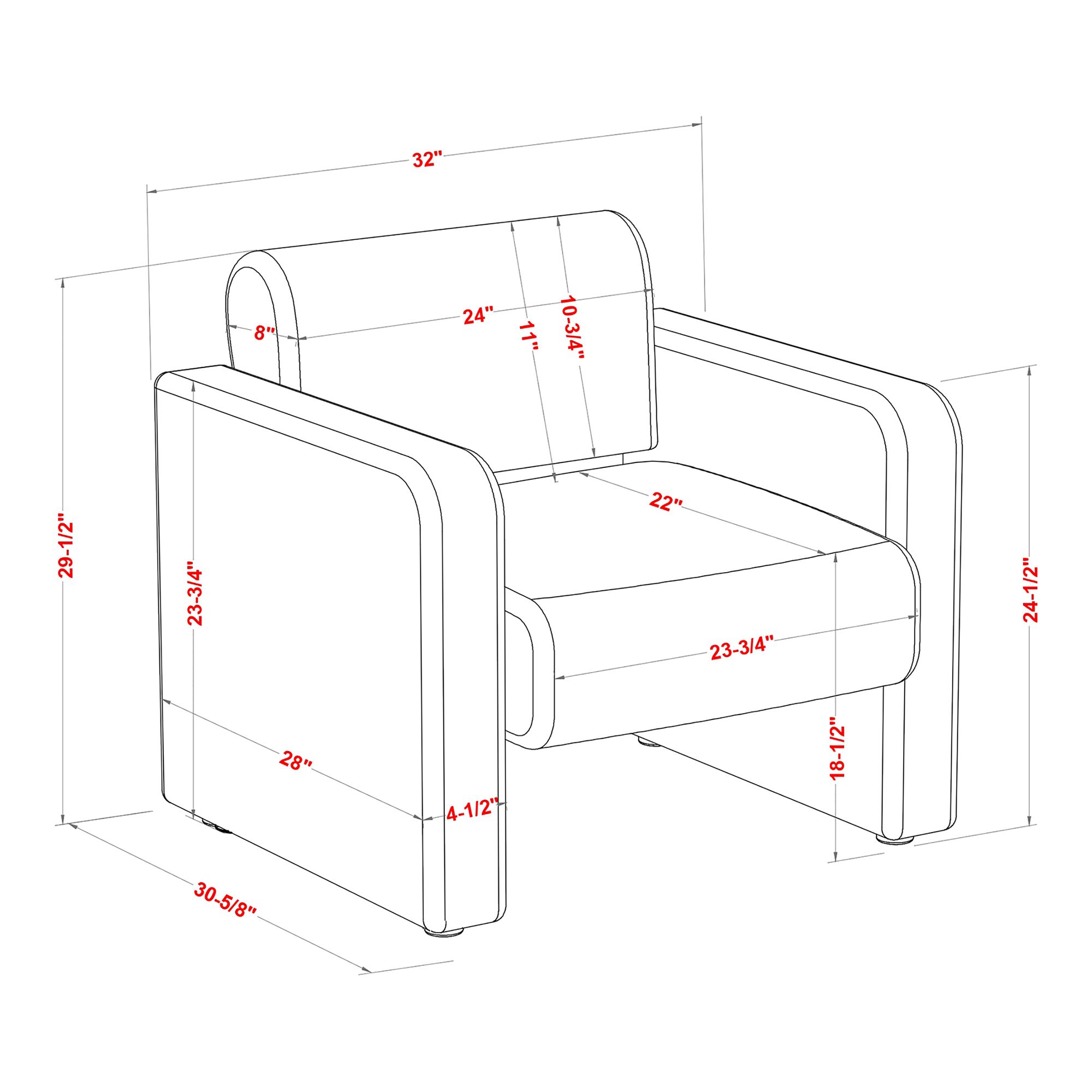 Luna Gray Boucle Fabric Arm Chair