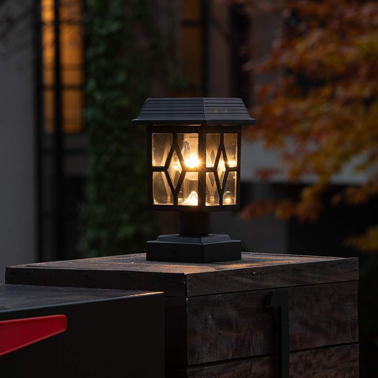 Image 6 Luna II 9" High Black GS LED Solar Lights Set of 2 more views