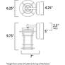 2_Luna LED E26 1-Light 9" Wide Brushed Metal Outdoor Wall Light more views