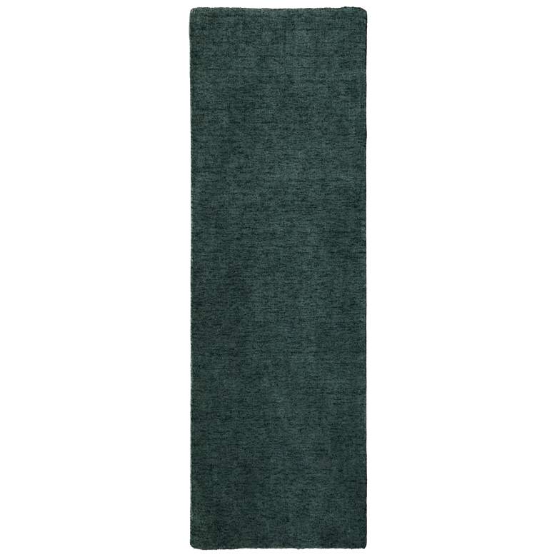Image 1 Luna Modern Solid Hand Woven Green Area Rug 8049F