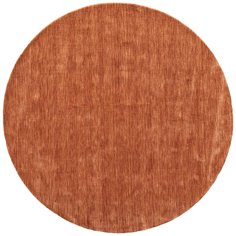 Image 1 Luna Modern Solid Hand Woven Orange Area Rug 8049F