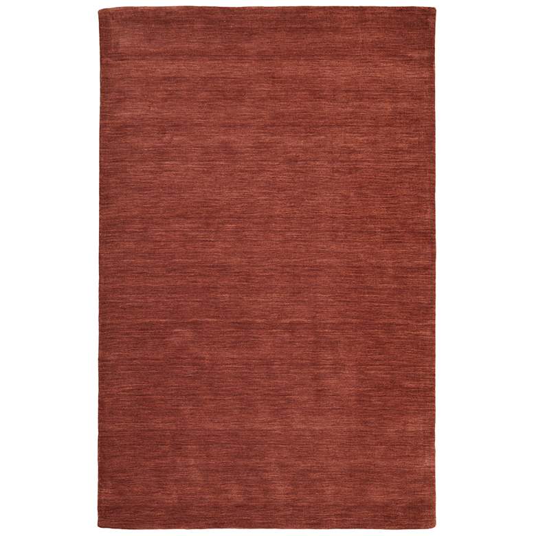 Image 1 Luna Modern Solid Hand Woven Orange Area Rug 8049F