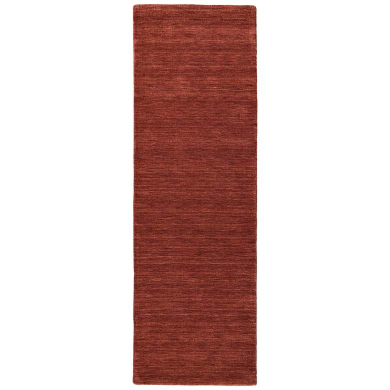 Image 1 Luna Modern Solid Hand Woven Orange Area Rug 8049F