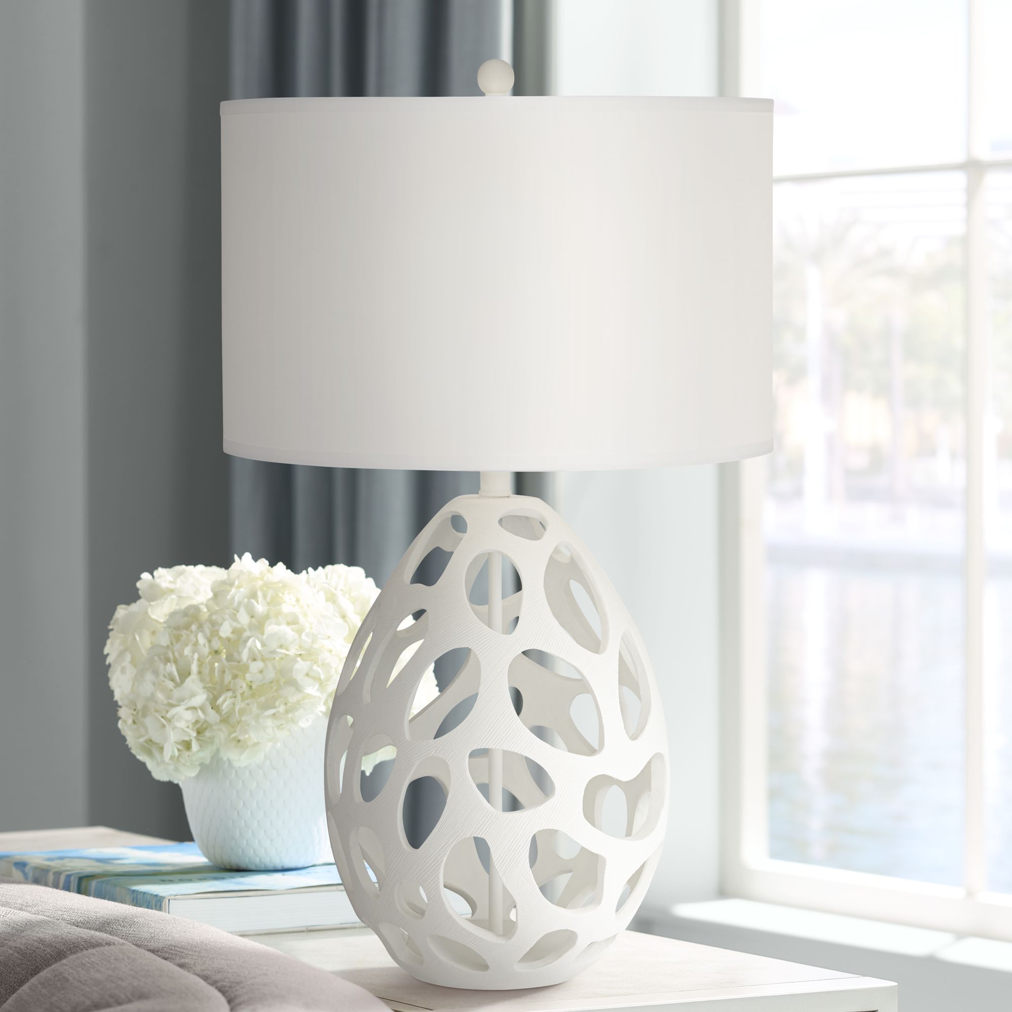 contemporary white table lamp