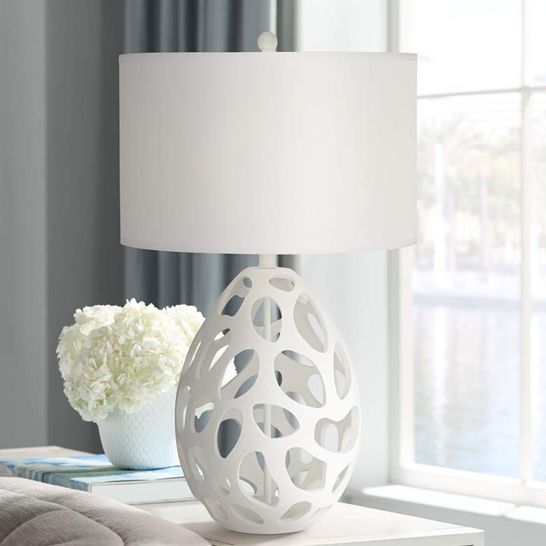 Image 1 Luna Modern Table Lamp in White