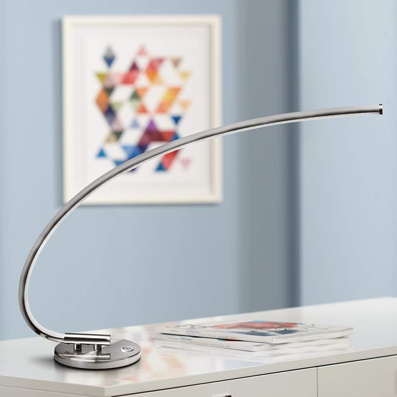 Image 1 Luna Satin Chrome LED Desk Lamp