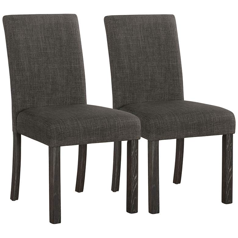 Image 1 Luna Sera Gray Fabric Side Chairs Set of 2