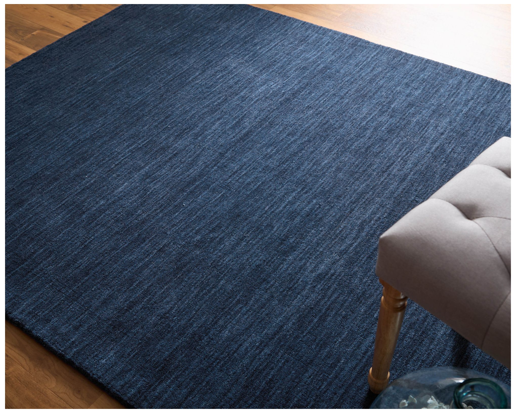 Image 2 Luna Solid Hand Woven Blue Area Rug 8' x 8' Round more views