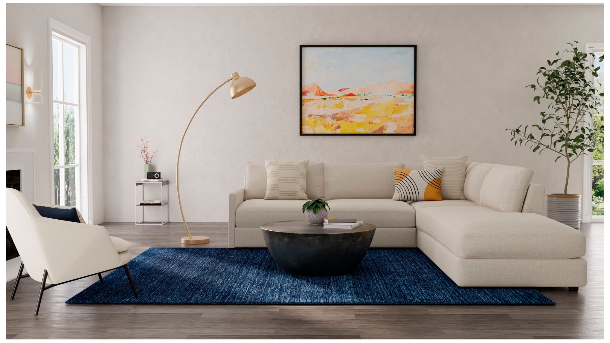 Image 3 Luna Solid Hand Woven Blue Area Rug 8' x 8' Round more views