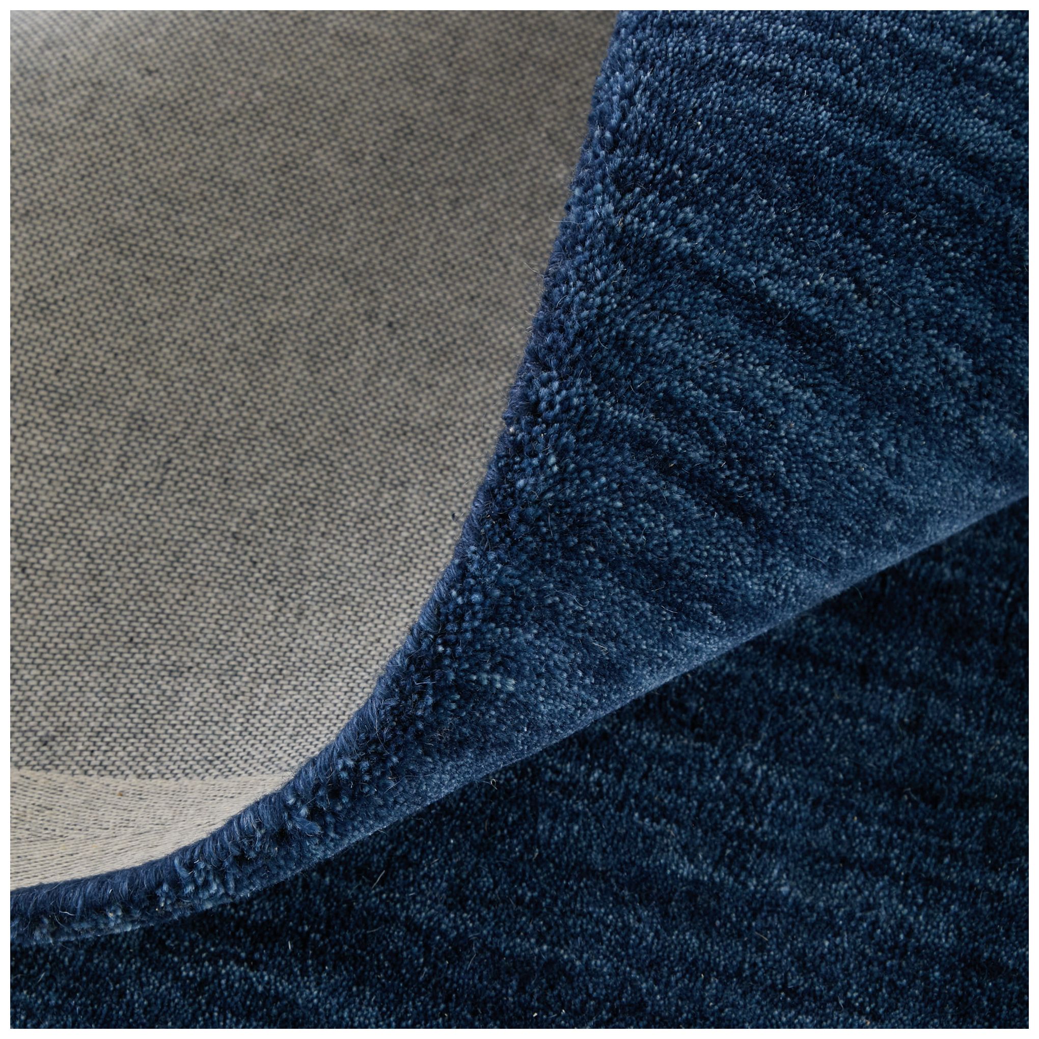 Luna Solid Hand Woven Blue Area Rug 8' x 8' Round