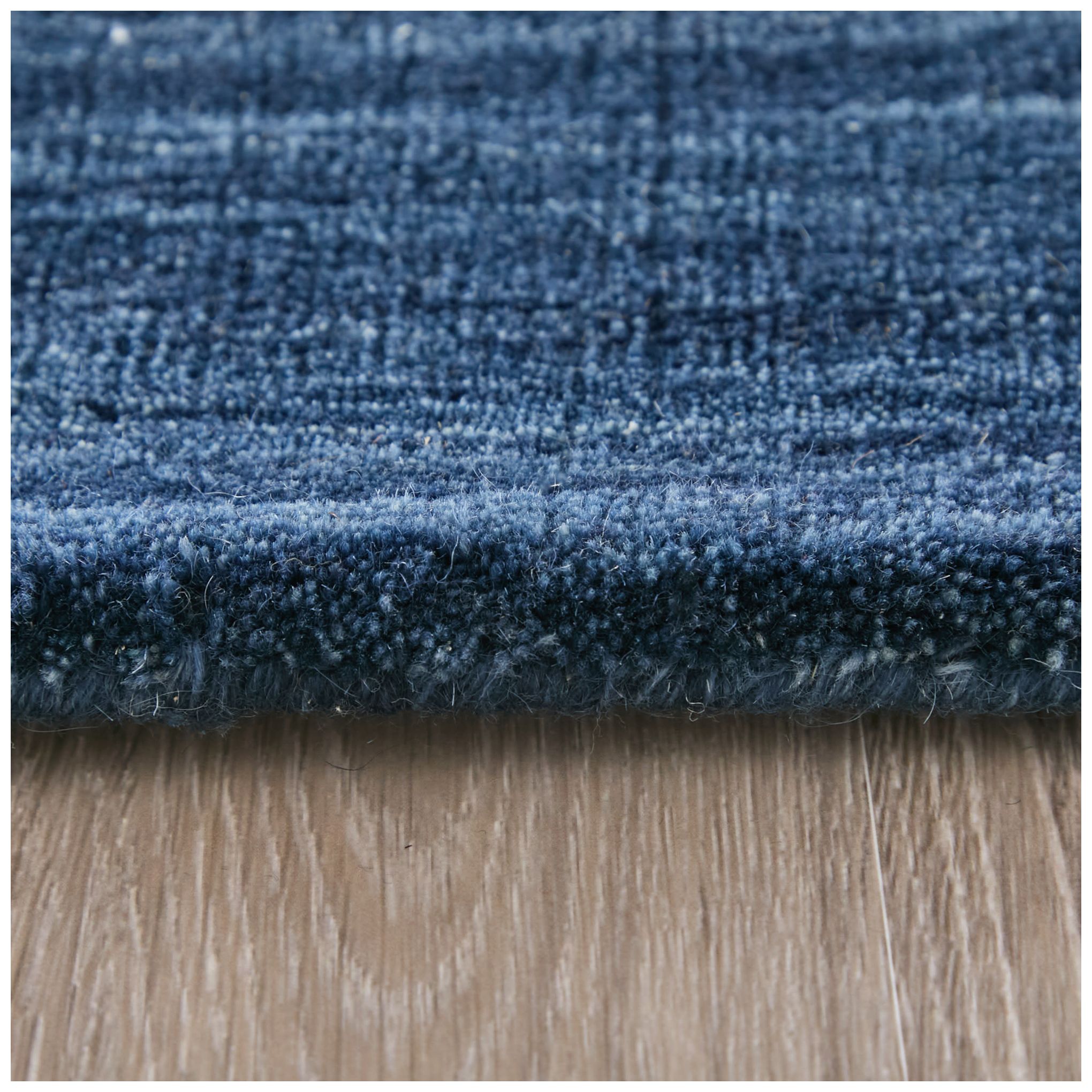 Luna Solid Hand Woven Blue Area Rug 8' x 8' Round