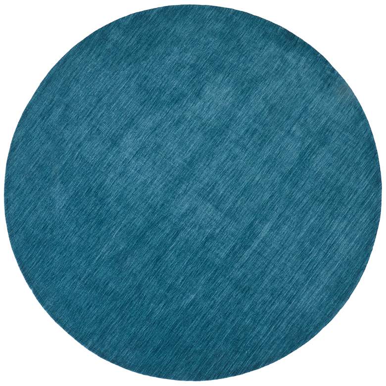 Image 1 Luna Solid Hand Woven Blue Area Rug 8' x 8' Round