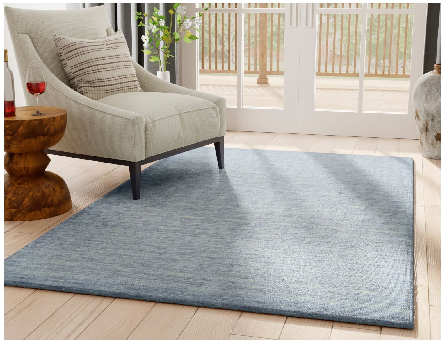 Image 3 Luna Solid Hand Woven Gray Area Rug 8' x 8' Round more views