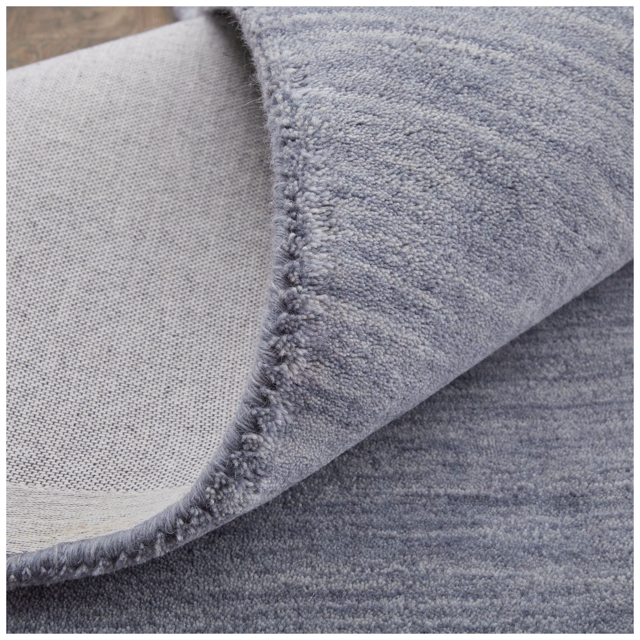 Luna Solid Hand Woven Gray Area Rug 8' x 8' Round