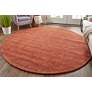 2_Luna Solid Hand Woven Orange Area Rug 8' x 8' Round more views