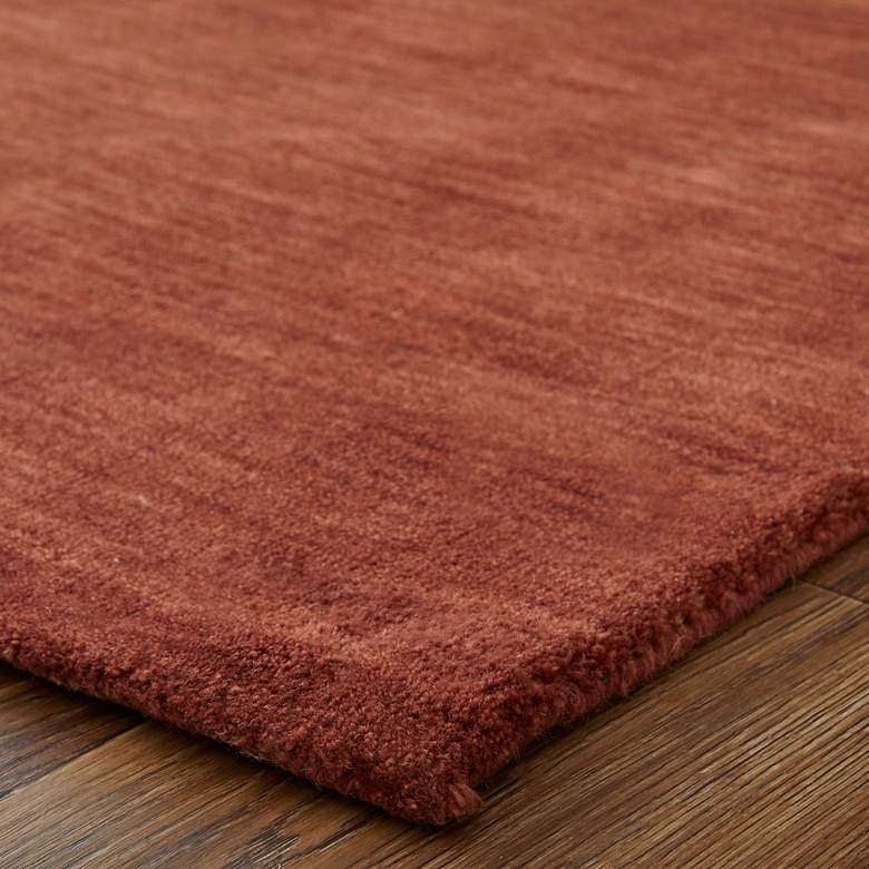 Image 4 Luna Solid Hand Woven Orange Area Rug 8' x 8' Round more views