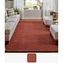 5_Luna Solid Hand Woven Orange Area Rug 8' x 8' Round more views