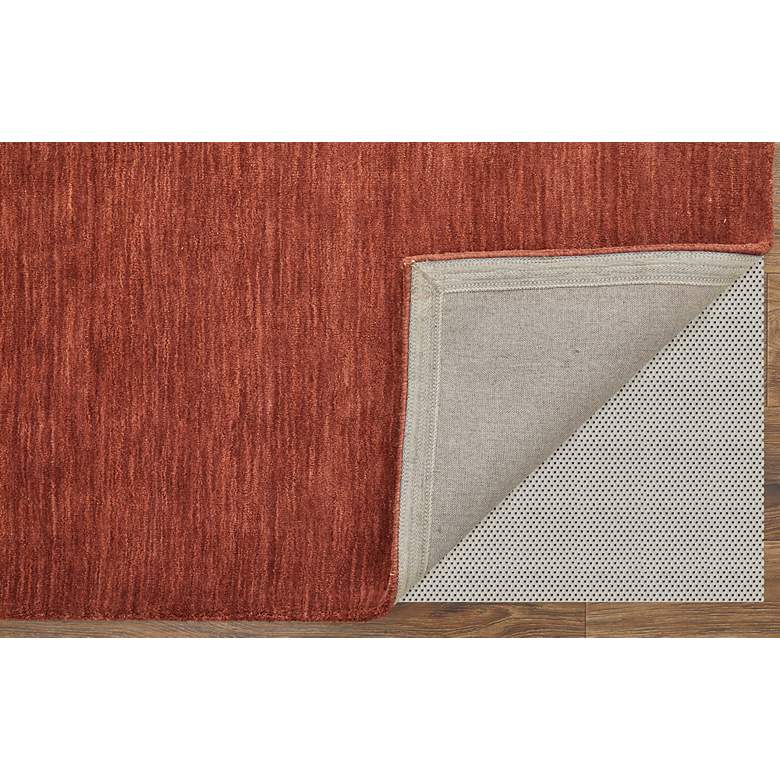 Image 6 Luna Solid Hand Woven Orange Area Rug 8' x 8' Round more views