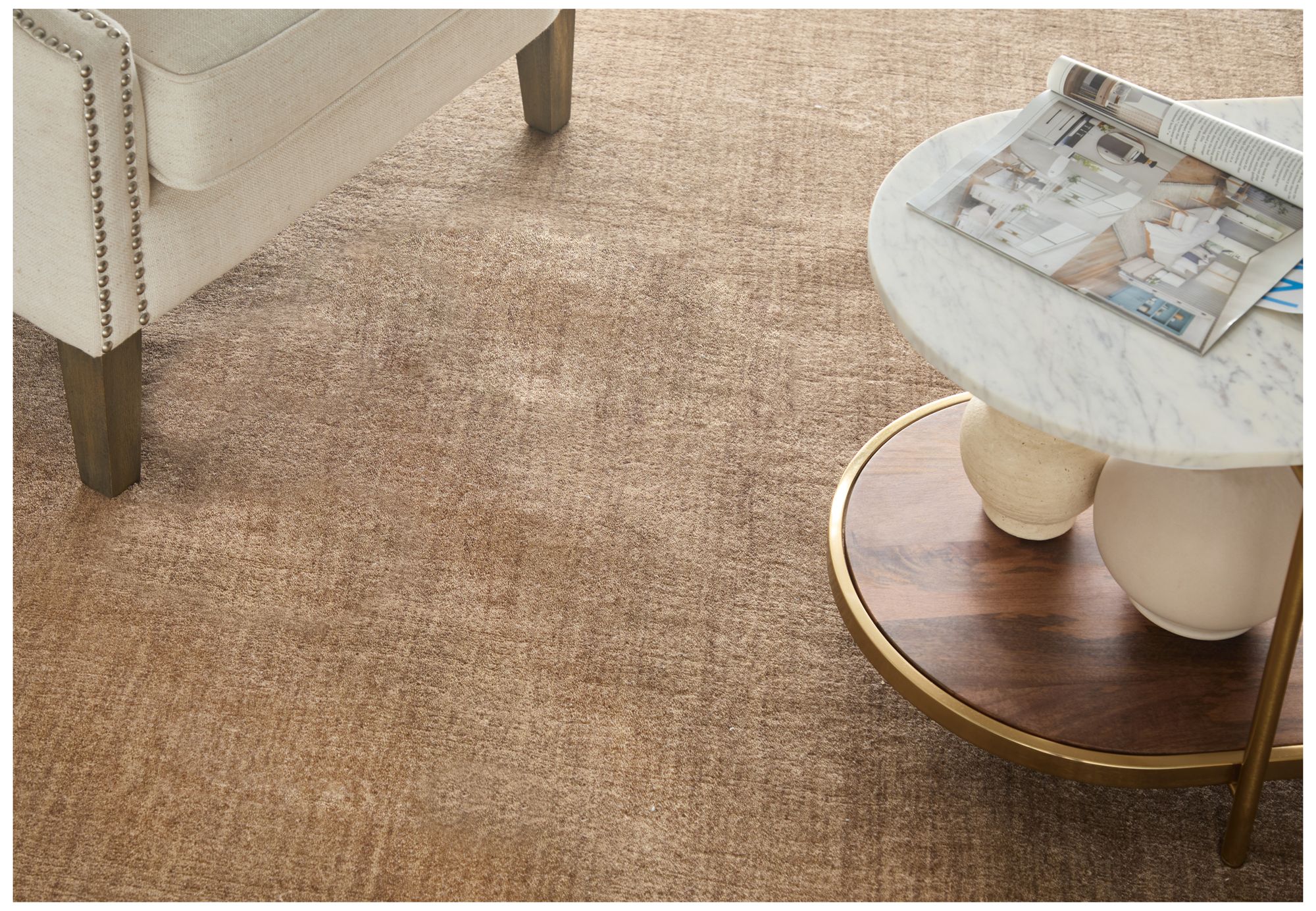 Image 2 Luna Solid Hand Woven Tan Area Rug 8049F 2' x 3' more views