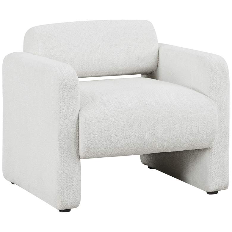 Image 2 Luna White Boucle Fabric Arm Chair