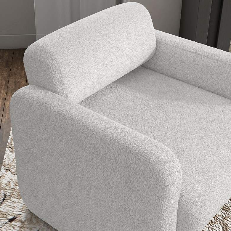 Image 3 Luna White Boucle Fabric Arm Chair more views