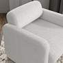 Luna White Boucle Fabric Arm Chair