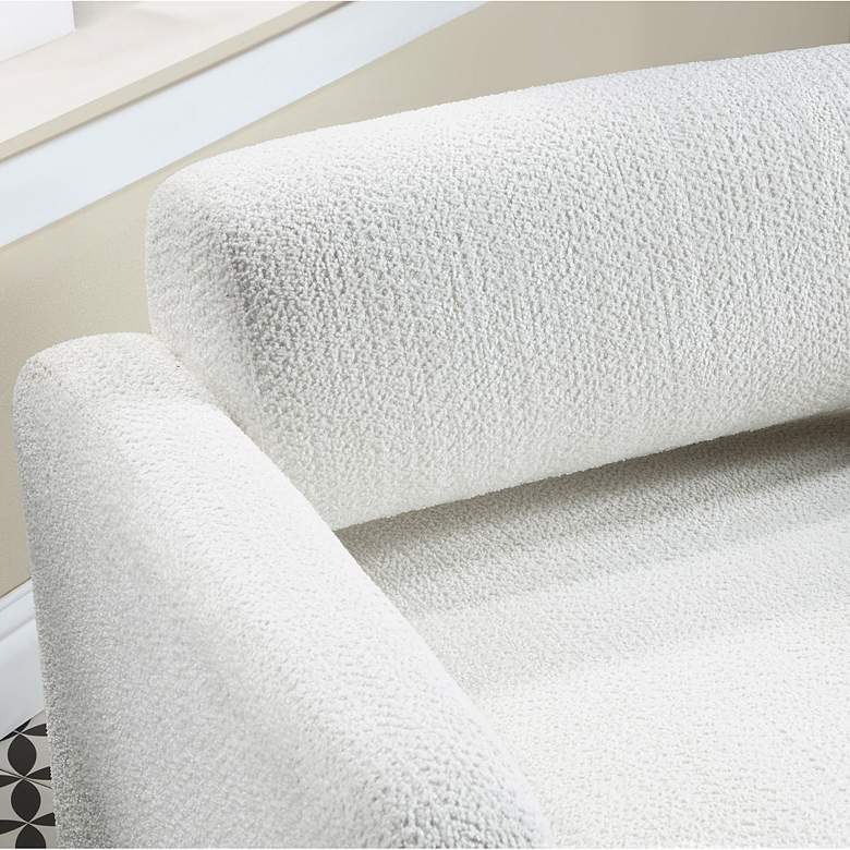 Image 4 Luna White Boucle Fabric Arm Chair more views
