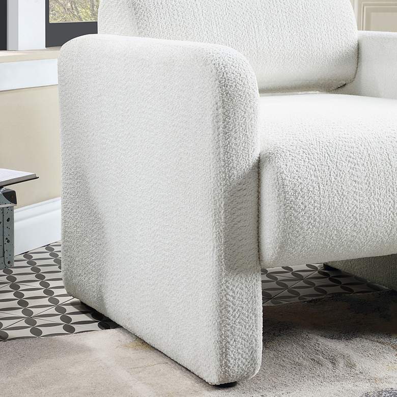 Image 5 Luna White Boucle Fabric Arm Chair more views