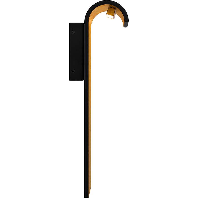 Image 6 Lunar 16" High Matte Black and Gold LED Outdoor Wall Light more views