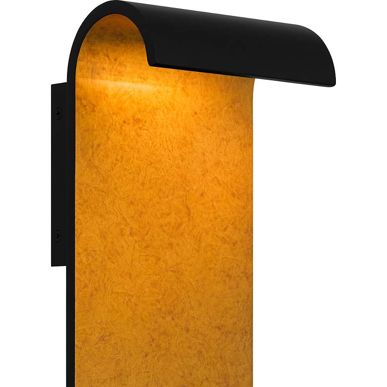 Image 7 Lunar 16" High Matte Black and Gold LED Outdoor Wall Light more views