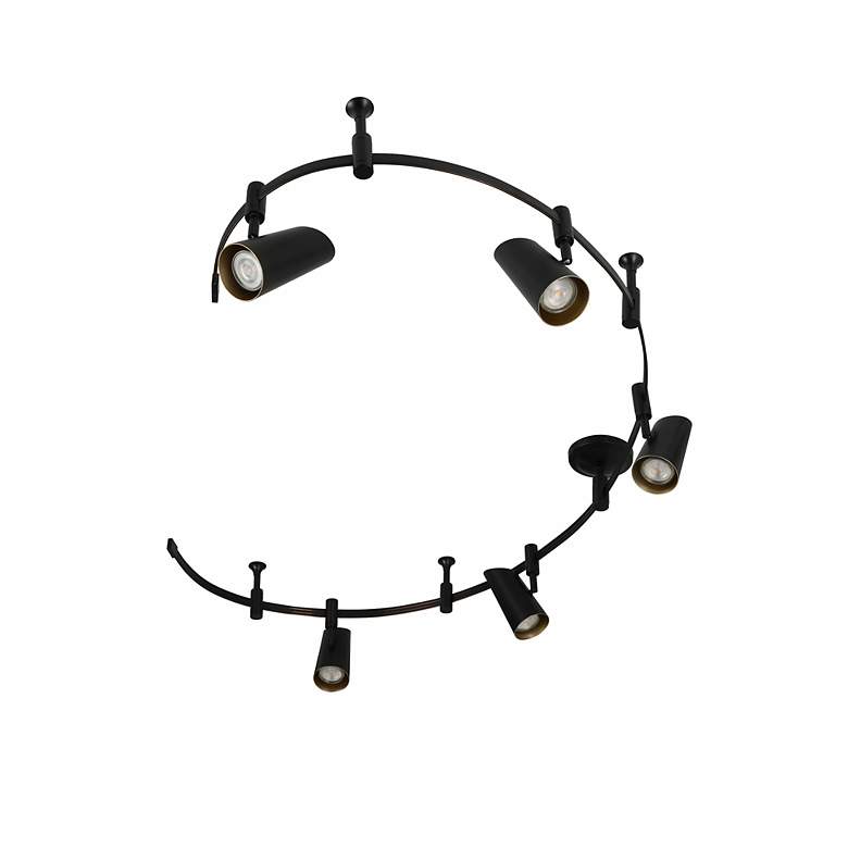 Image 4 Lunar 96" Wide 5-Light Black & Gold LED Flex Track more views