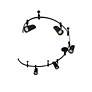 4_Lunar 96" Wide 5-Light Black & Gold LED Flex Track more views