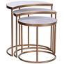 Lunar Gold and White Marble Top Nesting Tables Set of 3